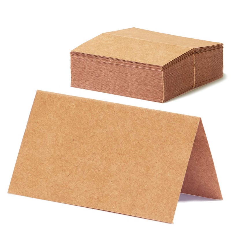 MATICAN Place Cards for Weddings, 100-Count Kraft Table Name Cards, Blank Rustic Tent Cards, Seating Placecards for Dinner Parties, Banquets, Events - Image 1